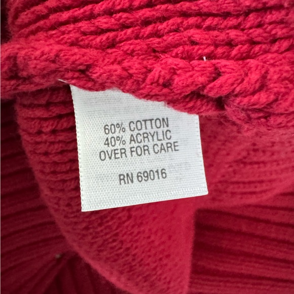 NWT RELATIVITY Size XL Red Turtleneck Cable Knit Christmas Sweater - Picture 6 of 6